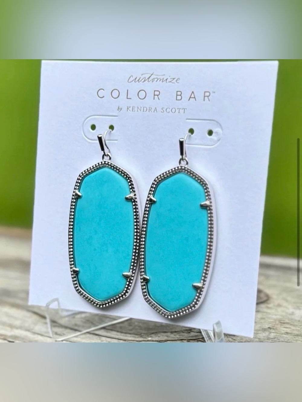 Kendra Scott Danielle Turquoise + Silver Tone - Picture 3 of 4